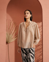 Cotton-Silk Voile Baja Shirt | 