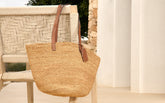 Raffia & Leather Basket Bag - Private Sale|Women's Edit | 