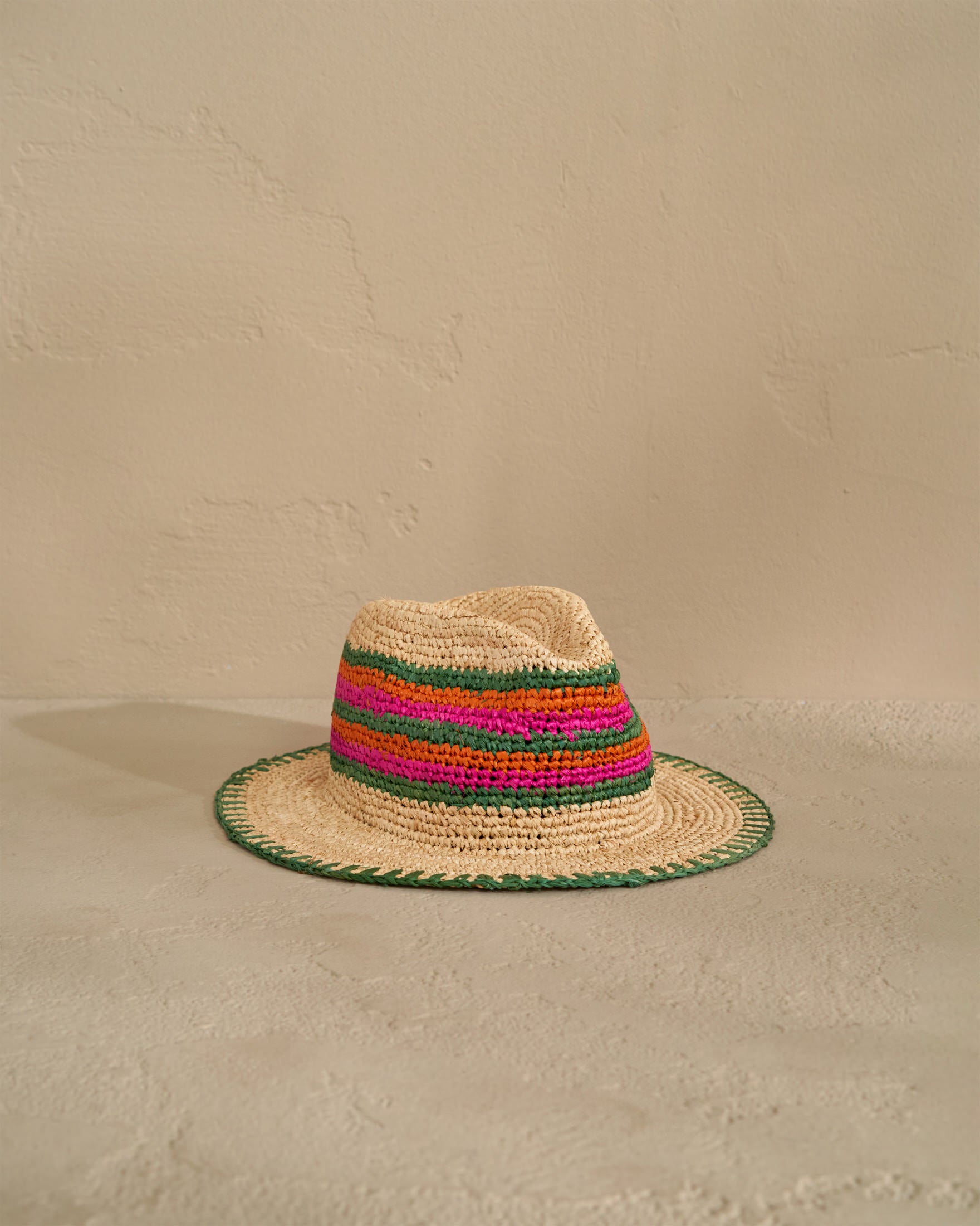 Panama Hat - Striped - Green Mix