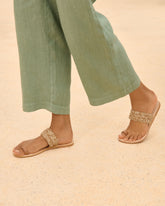 Raffia & Leather Sandals - Women’s Sandals | 