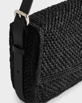 Borsa Paloma in Raffia Naturale e Pelle Nera - Borse | 