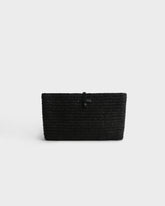 Pochette Kaia in Raffia Naturale e Pelle Nera - Borse | 