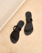 Leather Two Bands Sandals - New Arrivals | 