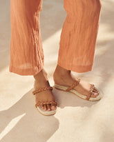 Leather and Jute|Two Bands Sandals - Canyon Tan | 