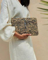 Raffia and Leather Clutch - Bags | 