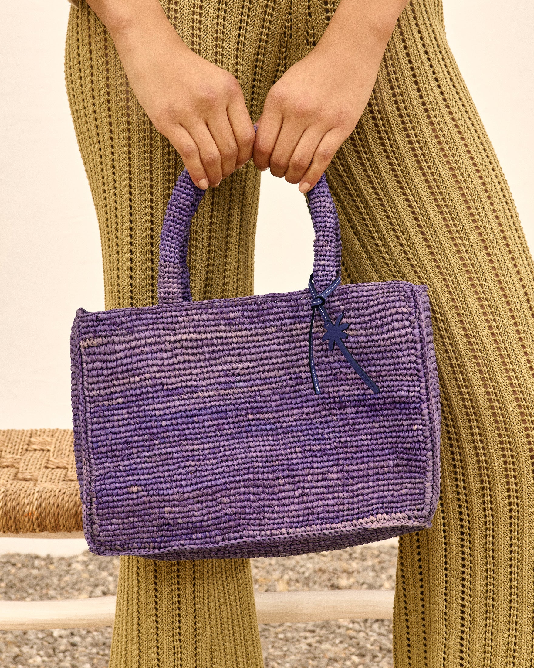 Manebí Raffia Sunset Bag Small - Summer Purple