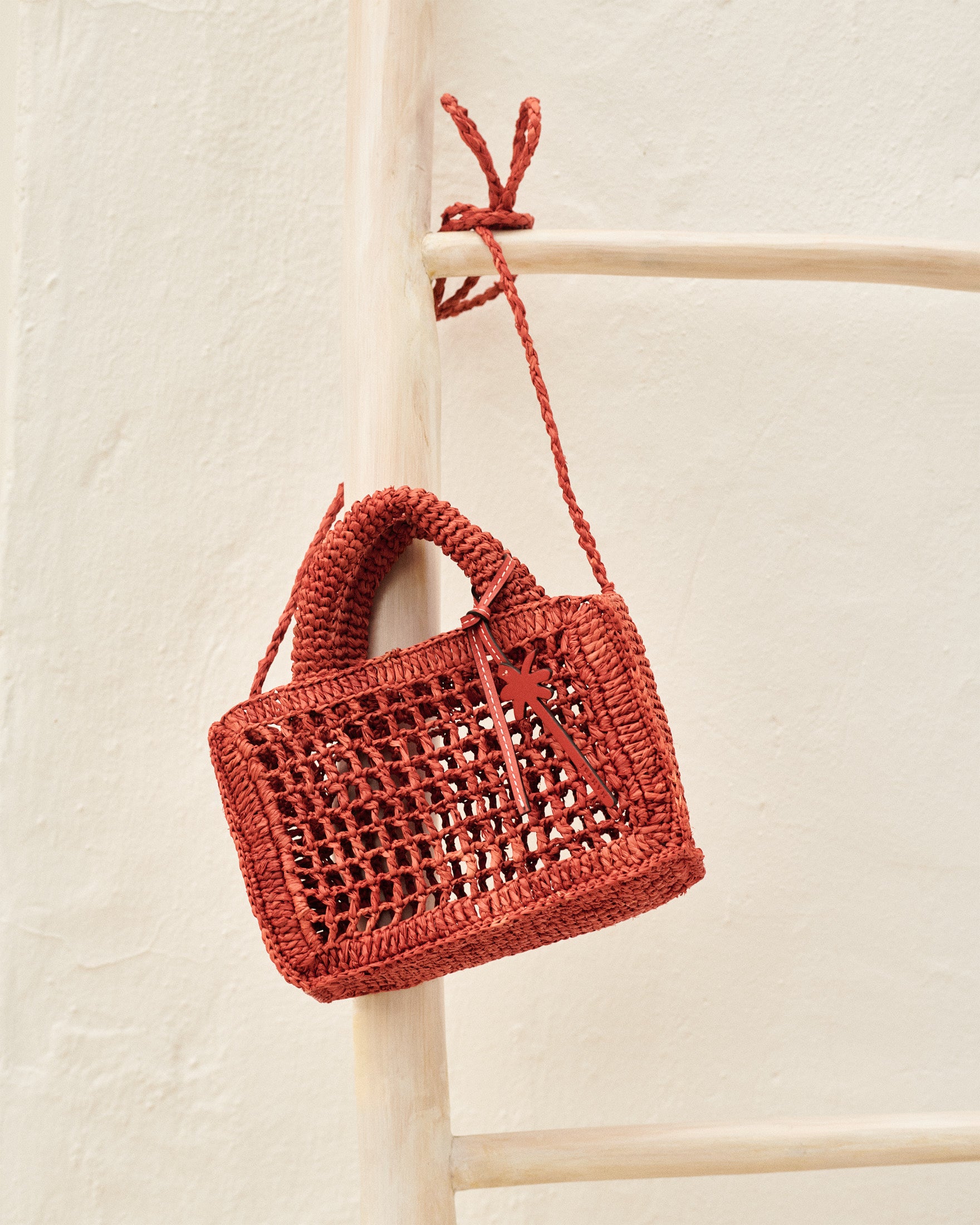 Manebí Raffia Sunset Bag Mini Net - Rust