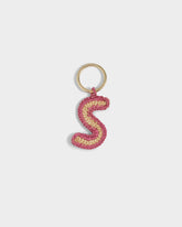 Natural Raffia Letter S Charm Keyring - Keychains & Charms | 