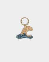 Natural Raffia Wave Charm Keyring - Keychains & Charms | 