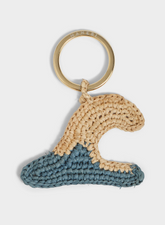 Natural Raffia Wave Charm Keyring - Keychains & Charms | 