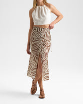 Printed Silk Cotton Voile Ondina Skirt - Women’s Skirts | 