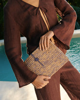 Raffia & Leather Clutch - Bags | 