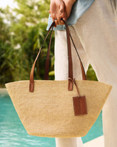 Rust Raffia & Leather New Basket Bag - Bags | 