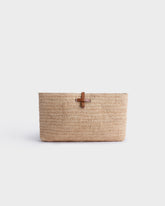 Pochette Kaia in Raffia Naturale e Pelle Tan - Borse | 
