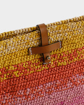 Pochette Kaia in Raffia Multicolor e Pelle Marrone - Borse | 
