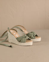 Soft Suede Wedge Espadrilles<br />With Knot - Women’s Sandals | 