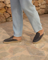 Suede Traveler Loafers Mules - Hamptons Carbon Grey | 
