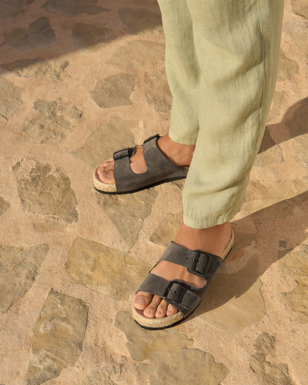 Suede Nordic Sandals - Hamptons Carbon Grey