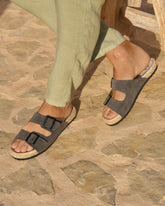 Suede Nordic Sandals - Hamptons Carbon Grey | 
