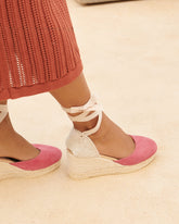 Soft Suede Low Wedge Espadrilles | 