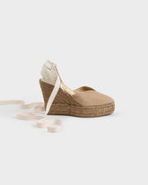 Espadrillas con Zeppa e Scollo a Cuore<br />in Pelle Scamosciata - Espadrillas con Zeppa | 