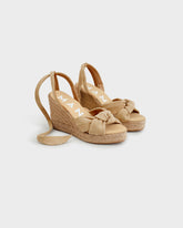 Soft Suede Wedge Espadrilles With Knot - Wedge Espadrilles | 