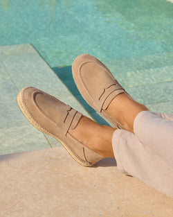 Suede Loafers Espadrilles - Hamptons Vintage Taupe