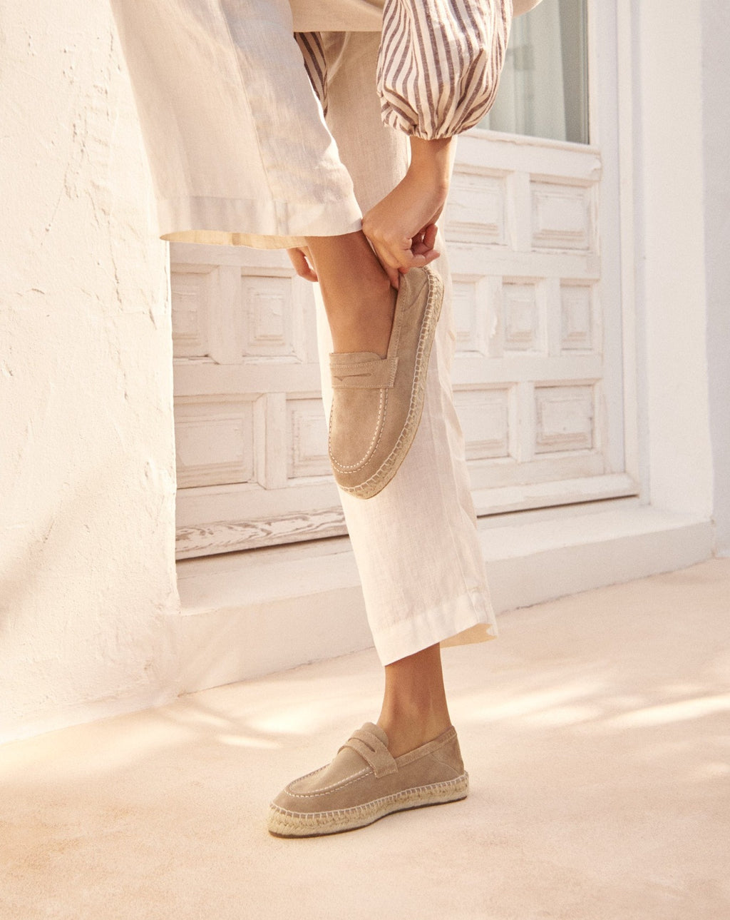 Suede Loafers Espadrilles - Hamptons Vintage Taupe