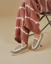 Suede Loafers Espadrilles With Faux Fur - Women’s Faux Fur|Collection | 