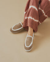 Suede Loafers Espadrilles With Faux Fur - Women’s Faux Fur|Collection | 