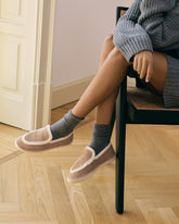 Suede Loafers Espadrilles With Faux Fur - Women's Collection | 