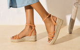 Soft Suede Three Bands Platform - Jute Collection for Her | 