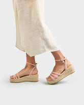 Sandali Espadrillas in Suede Morbido a Tre Fasce - Espadrillas con Zeppa | 