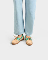 Suede And Cotton Bandana Boat-Shoes - Women's Boat Shoes | 