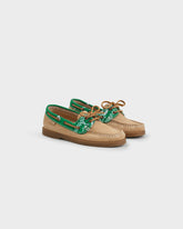 Suede And Cotton Bandana Boat-Shoes - Women's Boat Shoes | 