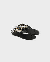 Sandali Infradito in Pelle con Cavigliera di Conchiglie - Scarpe Donna | 