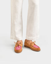 Suede And Cotton Bandana Boat-Shoes - Women's Boat Shoes | 