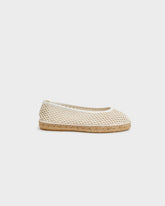 Cotton Net Ballet Flat Espadrilles - Women's Shoes | 