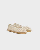Cotton Net Ballet Flat Espadrilles - Women's Shoes | 