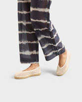 Cotton Net Ballet Flat Espadrilles - Women's Shoes | 