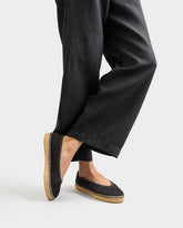 Cotton Net Ballet Flat Espadrilles - Women's Shoes | 