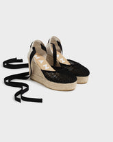 Cotton Net Wedge Espadrilles - Wedge Espadrilles | 