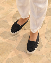 Canvas With Grosgrain<br />Open-Side Flat Espadrilles | 