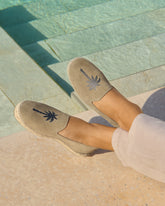 Suede With Embroidery|Espadrilles - Palm Springs Forest + Carbon Palm | 