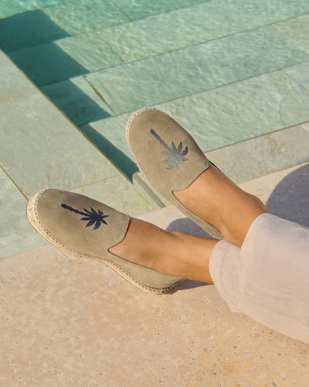 Suede With Embroidery|Espadrilles - Palm Springs Forest + Carbon Palm