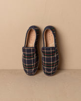 Wool Tartan With Faux Fur Loafers Espadrilles - Men's Shoes | 