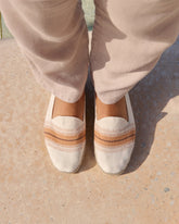 Cotton Linen And Silk<br />Raw Fabric With Faux Fur Espadrilles | 