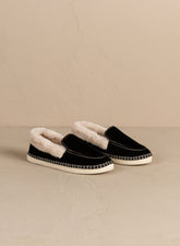 Mocassini Espadrillas<br />in Velluto di Seta con Faux Fur - Collezione Donna | 