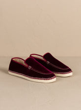 Mocassini Espadrillas<br />in Velluto di Seta con Faux Fur - Scarpe Uomo | 