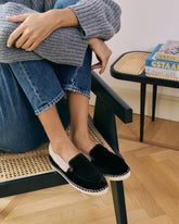 Mocassini Espadrillas<br />in Velluto di Seta con Faux Fur - Collezione Donna | 